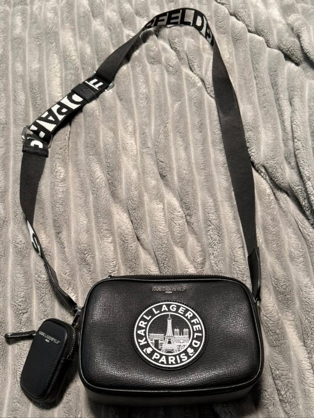 Karl Lagerfeld Maybelle Camera Crossbody Paris Logo